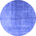 Round Persian Blue Bohemian Rug, tr3666blu