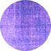 Round Persian Purple Bohemian Rug, tr3666pur