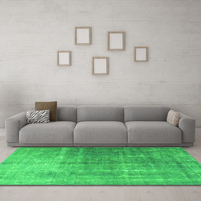 Machine Washable Persian Green Bohemian Area Rugs in a Living Room,, wshtr3666grn