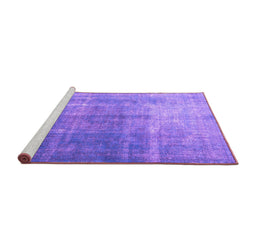 Sideview of Machine Washable Persian Purple Bohemian Area Rugs, wshtr3666pur
