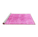 Sideview of Machine Washable Persian Pink Traditional Rug, wshtr3667pnk