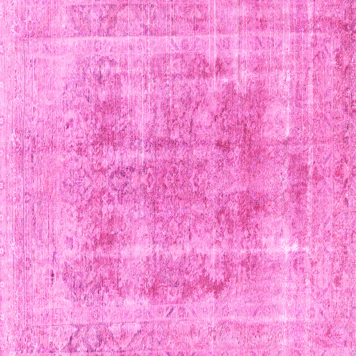 Square Machine Washable Persian Pink Traditional Rug, wshtr3667pnk