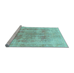 Sideview of Machine Washable Persian Light Blue Traditional Rug, wshtr3667lblu