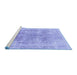 Sideview of Machine Washable Persian Blue Traditional Rug, wshtr3667blu