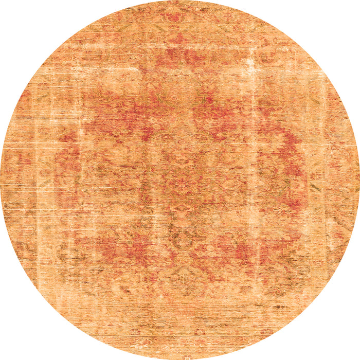 Square Persian Orange Traditional Rug, tr3667org