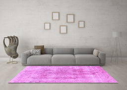 Machine Washable Persian Purple Traditional Area Rugs in a Living Room, wshtr3667pur