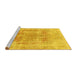 Sideview of Machine Washable Persian Yellow Traditional Rug, wshtr3667yw