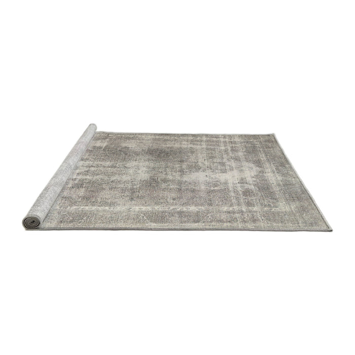 Sideview of Machine Washable Traditional Pale Silver Gray Rug, wshtr3668