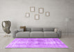 Machine Washable Persian Purple Traditional Area Rugs in a Living Room, wshtr3668pur