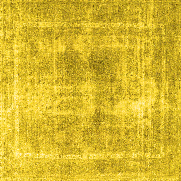 Square Machine Washable Persian Yellow Traditional Rug, wshtr3668yw