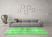 Machine Washable Persian Emerald Green Traditional Area Rugs in a Living Room,, wshtr3668emgrn