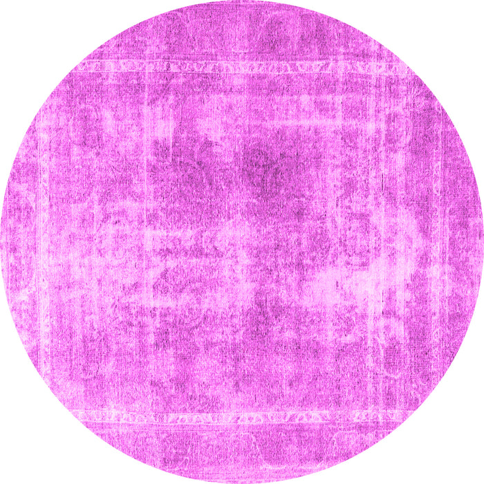 Round Machine Washable Persian Pink Traditional Rug, wshtr3668pnk