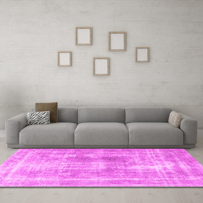 Machine Washable Persian Pink Traditional Rug in a Living Room, wshtr3668pnk