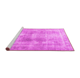 Sideview of Machine Washable Persian Pink Traditional Rug, wshtr3668pnk