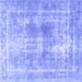 Square Persian Blue Traditional Rug, tr3668blu