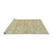 Sideview of Machine Washable Traditional Brown Gold Rug, wshtr3669