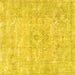 Square Persian Yellow Traditional Rug, tr3669yw