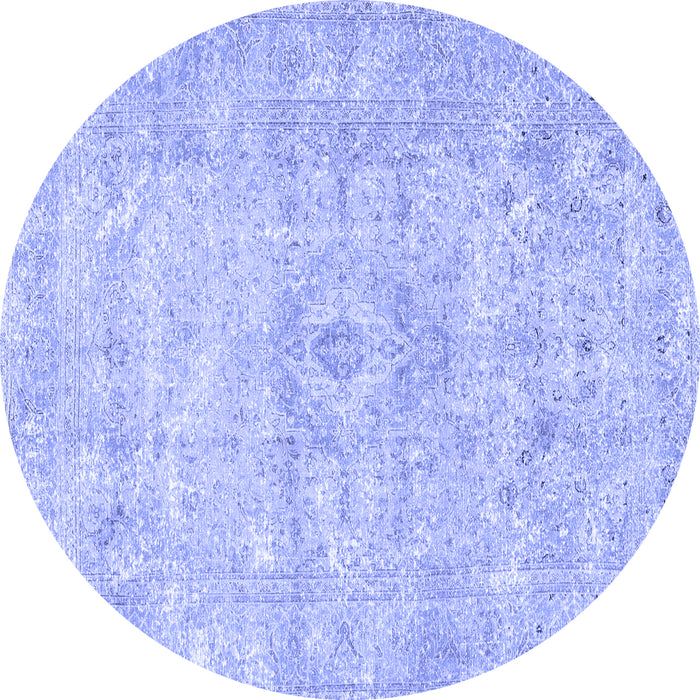 Round Persian Blue Traditional Rug, tr3669blu