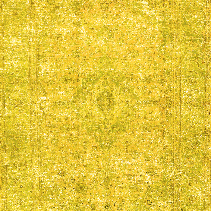 Machine Washable Persian Yellow Traditional Rug, wshtr3669yw