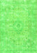 Serging Thickness of Machine Washable Persian Green Traditional Area Rugs, wshtr3669grn