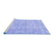 Sideview of Machine Washable Persian Blue Traditional Rug, wshtr3669blu