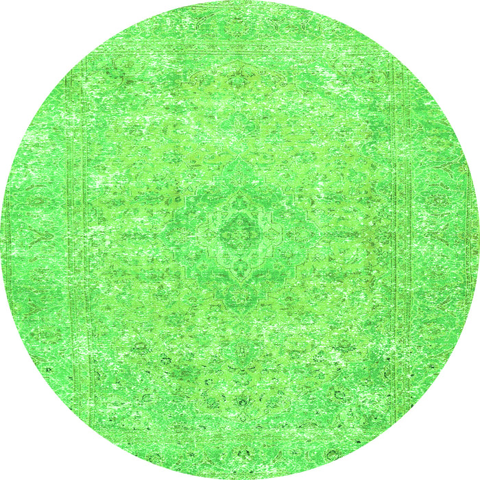 Square Persian Green Traditional Rug, tr3669grn