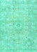 Machine Washable Persian Turquoise Traditional Area Rugs, wshtr3669turq