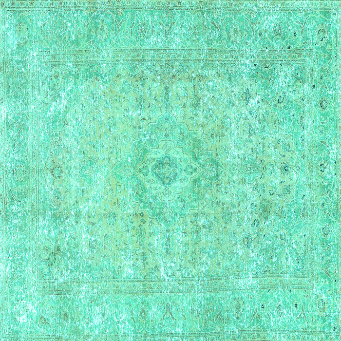 Square Persian Turquoise Traditional Rug, tr3669turq
