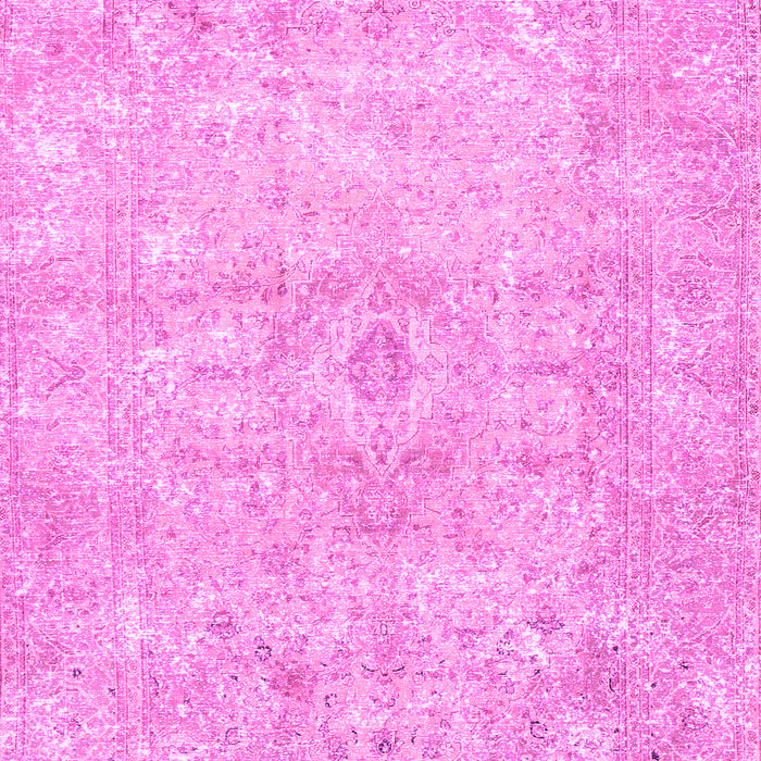 Machine Washable Persian Pink Traditional Rug, wshtr3669pnk