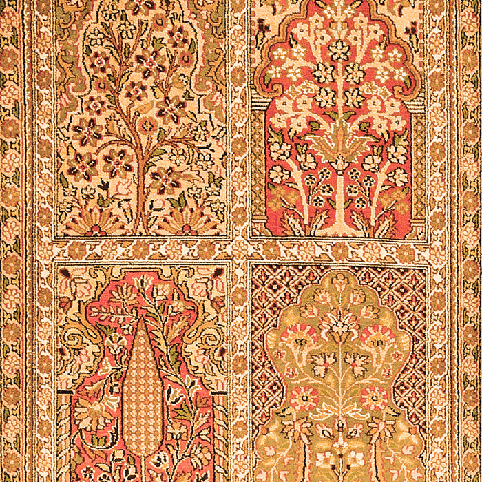 Serging Thickness of Machine Washable Persian Orange Traditional Area Rugs, wshtr366org