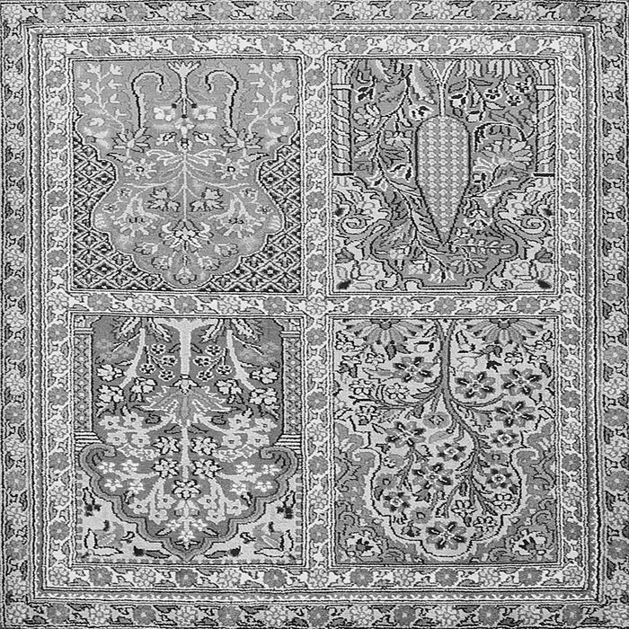 Round Machine Washable Persian Gray Traditional Rug, wshtr366gry