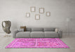 Machine Washable Persian Pink Traditional Rug in a Living Room, wshtr366pnk