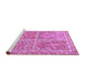 Sideview of Machine Washable Persian Pink Traditional Rug, wshtr366pnk