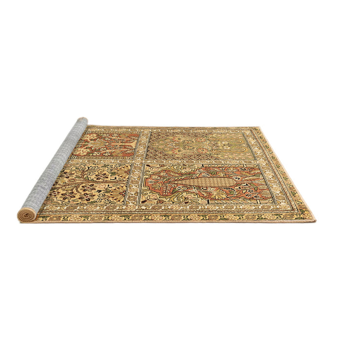 Sideview of Machine Washable Persian Brown Traditional Rug, wshtr366brn