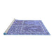 Sideview of Machine Washable Persian Blue Traditional Rug, wshtr366blu