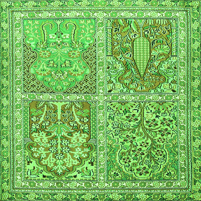 Serging Thickness of Persian Green Traditional Rug, tr366grn