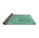 Sideview of Persian Turquoise Traditional Rug, tr366turq