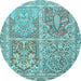 Round Persian Light Blue Traditional Rug, tr366lblu