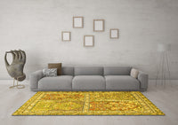 Machine Washable Persian Yellow Traditional Rug, wshtr366yw