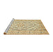 Sideview of Machine Washable Traditional Khaki Gold Rug, wshtr367