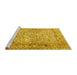 Sideview of Machine Washable Persian Yellow Traditional Rug, wshtr3670yw