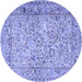 Round Persian Blue Traditional Rug, tr3670blu