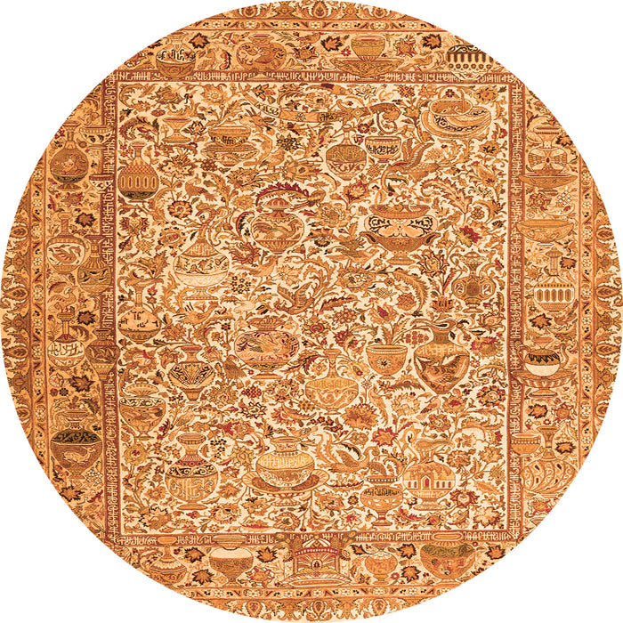 Square Persian Orange Traditional Rug, tr3670org