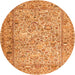 Square Persian Orange Traditional Rug, tr3670org