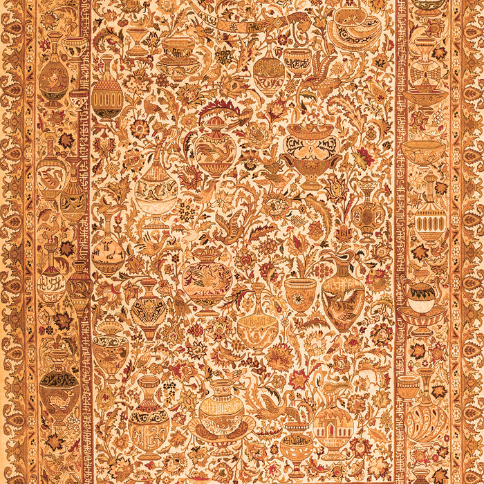 Serging Thickness of Machine Washable Persian Orange Traditional Area Rugs, wshtr3670org