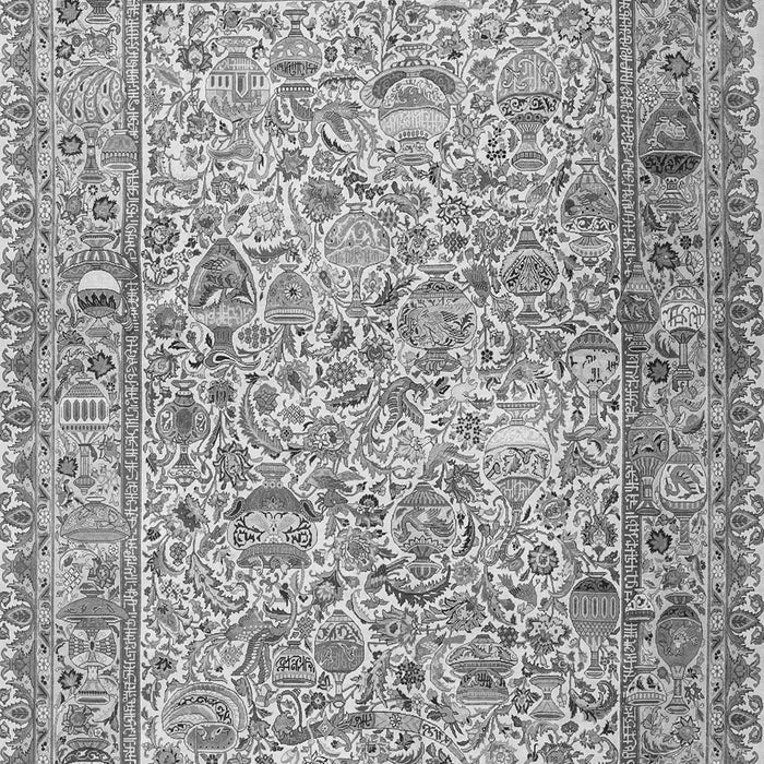 Serging Thickness of Machine Washable Persian Gray Traditional Rug, wshtr3670gry