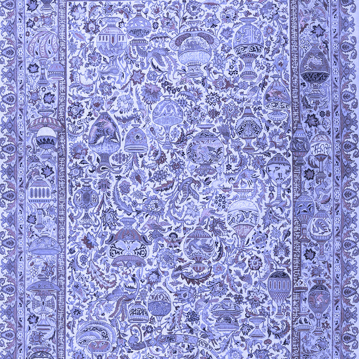 Machine Washable Persian Blue Traditional Rug, wshtr3670blu