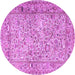 Round Machine Washable Persian Purple Traditional Area Rugs, wshtr3670pur