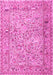 Machine Washable Persian Pink Traditional Rug, wshtr3670pnk