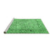 Sideview of Machine Washable Persian Emerald Green Traditional Area Rugs, wshtr3670emgrn